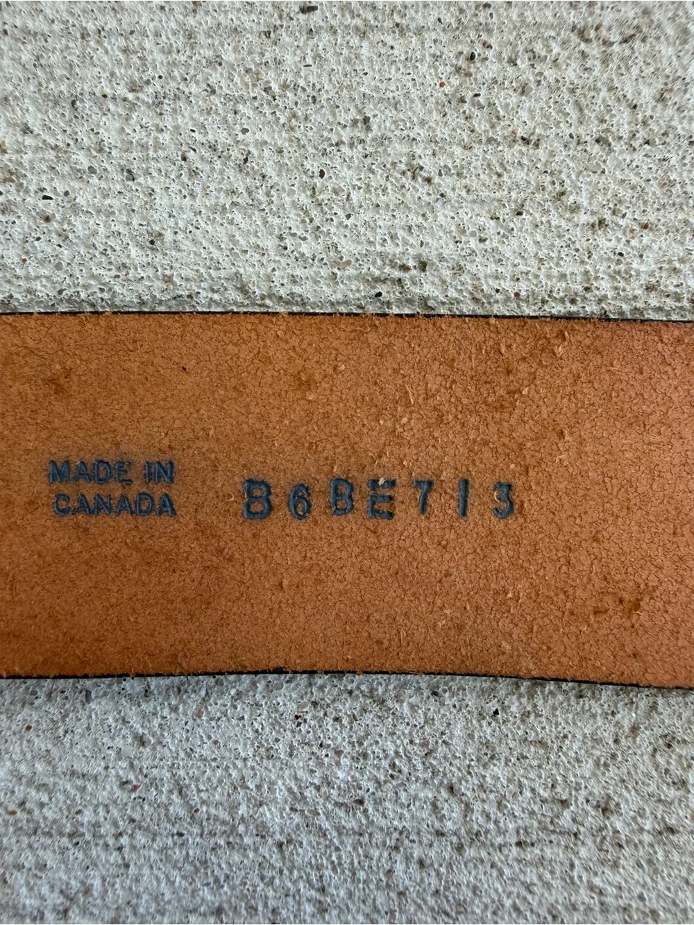 Vintage Armani Exchange Black Leather Belt Size 34 MadeCanada Red Detail 42.5”